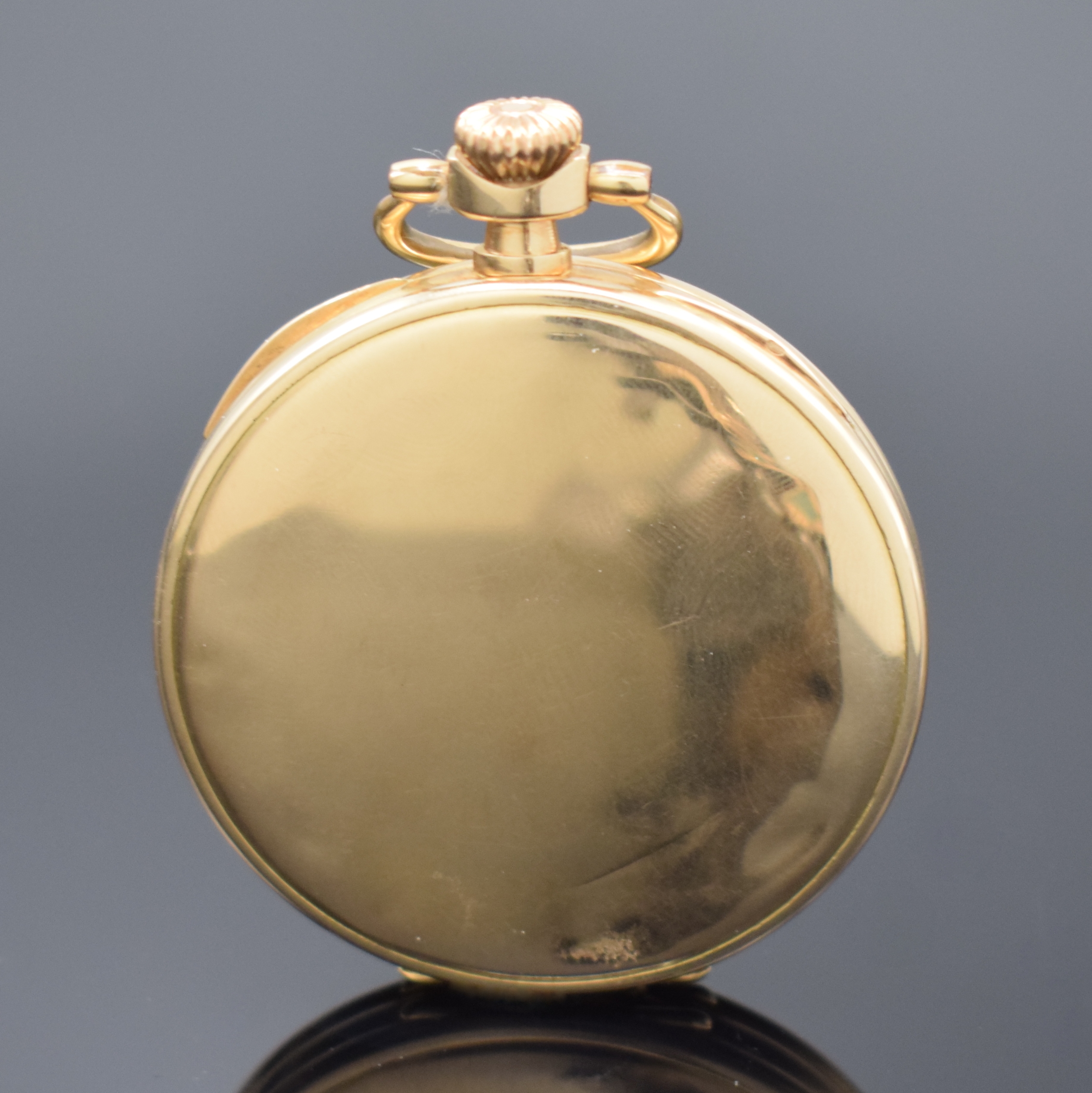 Detail a: DEUTSCHE PRÄZISIONSUHR ORIGINAL GLASHÜTTE offene Frackuhr in GG 585/000, Deutschland um 1925, glattes 2-Deckel Goldgeh. dell., verg. Zifferbl. m. ...