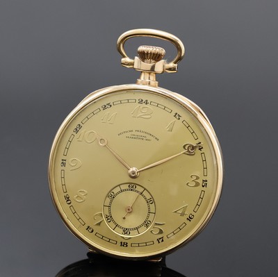 Image 26917719 - DEUTSCHE PRÄZISIONSUHR ORIGINAL GLASHÜTTE offene Frackuhr in GG 585/000, ...