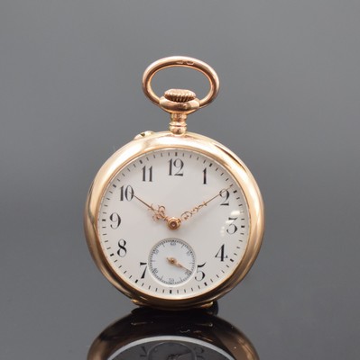 Image UNION GLOCKE rare 14k pink gold, open face ladies pocket watch, Switzerland/Germany ...