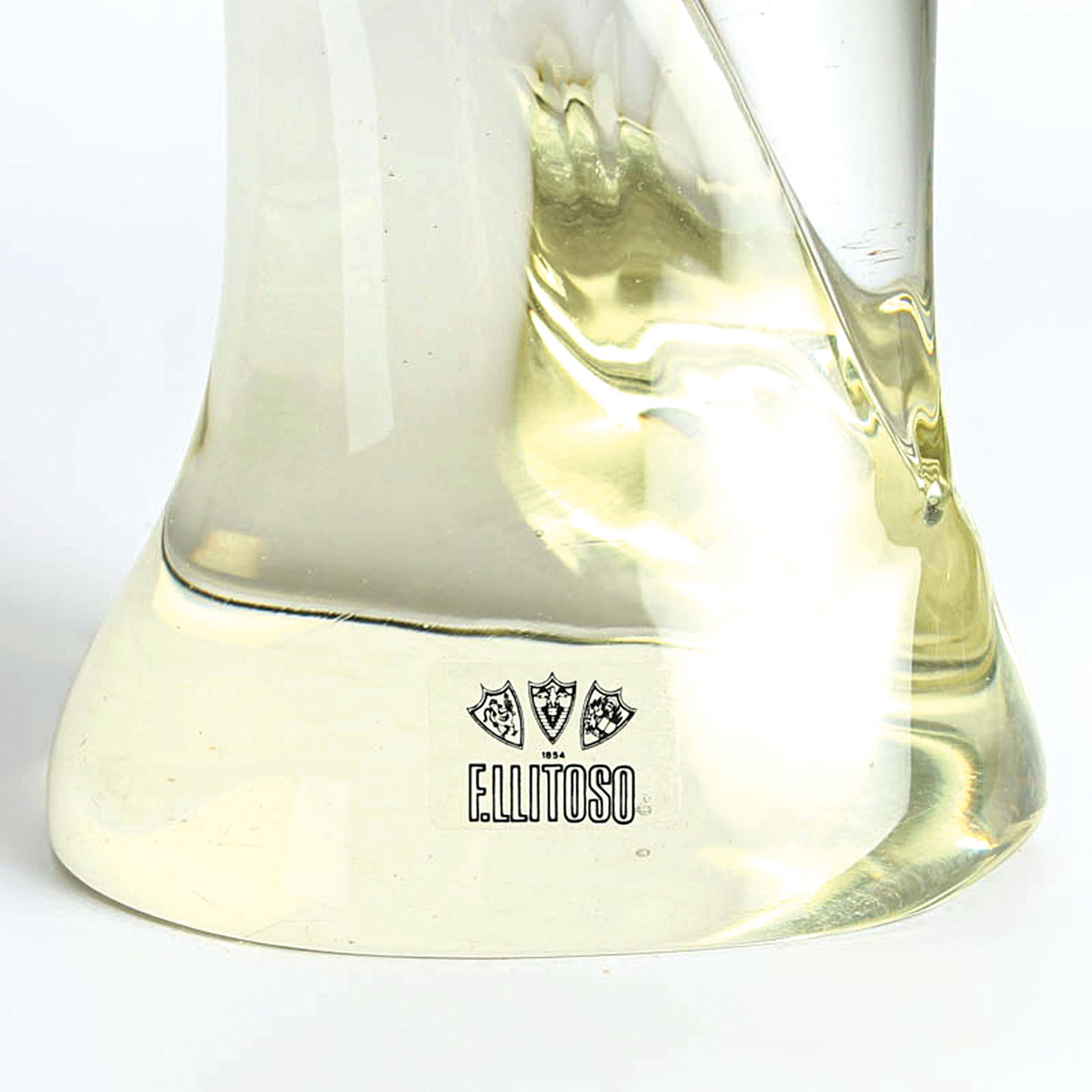 Detail d: Paar Glasskulpturen Reiher, Fratelli Toso, Murano, 1970er-Jahre, grün-grau getöntes Glas, schwere Qualität, je mit Originaletikett, H. 51/66 cm