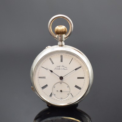 Image 26918359 - ADOLF SCHNEIDER seltene offene Silbertaschenuhr mit Neusilber-Werk, Deutschland um 1895, ...