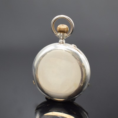 26918359a - ADOLF SCHNEIDER seltene offene Silbertaschenuhr mit Neusilber-Werk, Deutschland um 1895, ...