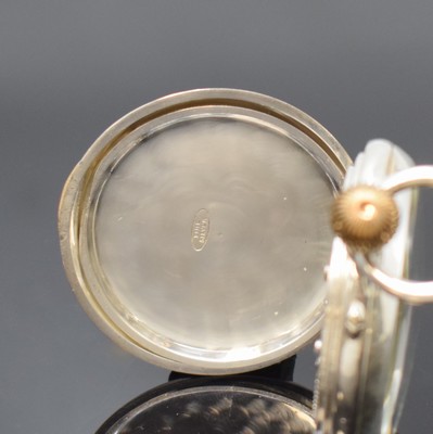 26918359d - ADOLF SCHNEIDER seltene offene Silbertaschenuhr mit Neusilber-Werk, Deutschland um 1895, ...
