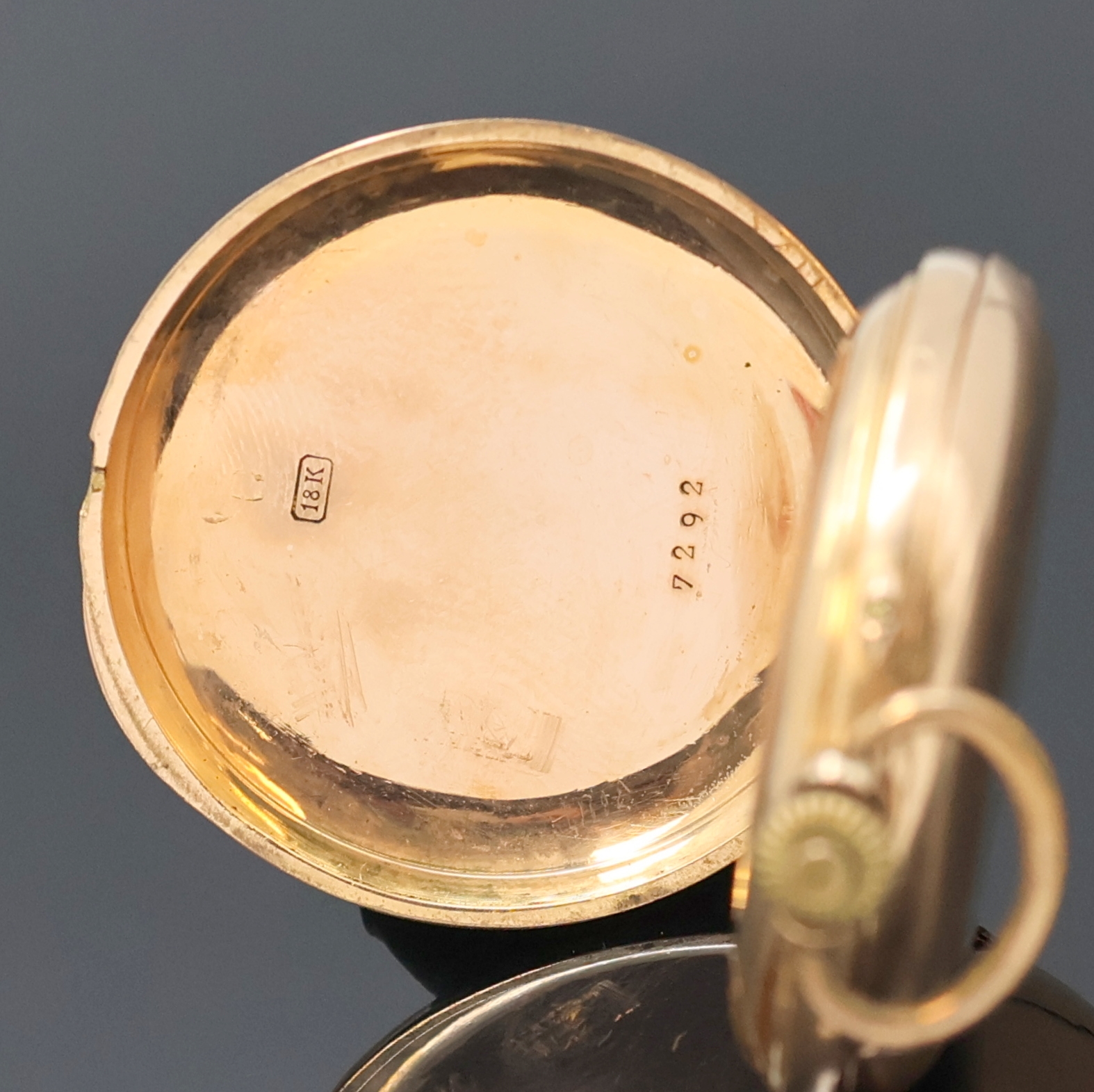 Detail d: W. IVERSEN/DIMIER & Co-Nachfahren Hamburg Damensavonette in RG 750/000, Schweiz/Deutschland um 1880, glattes 3-Deckel Goldgeh. dell., Emailzifferbl. ...