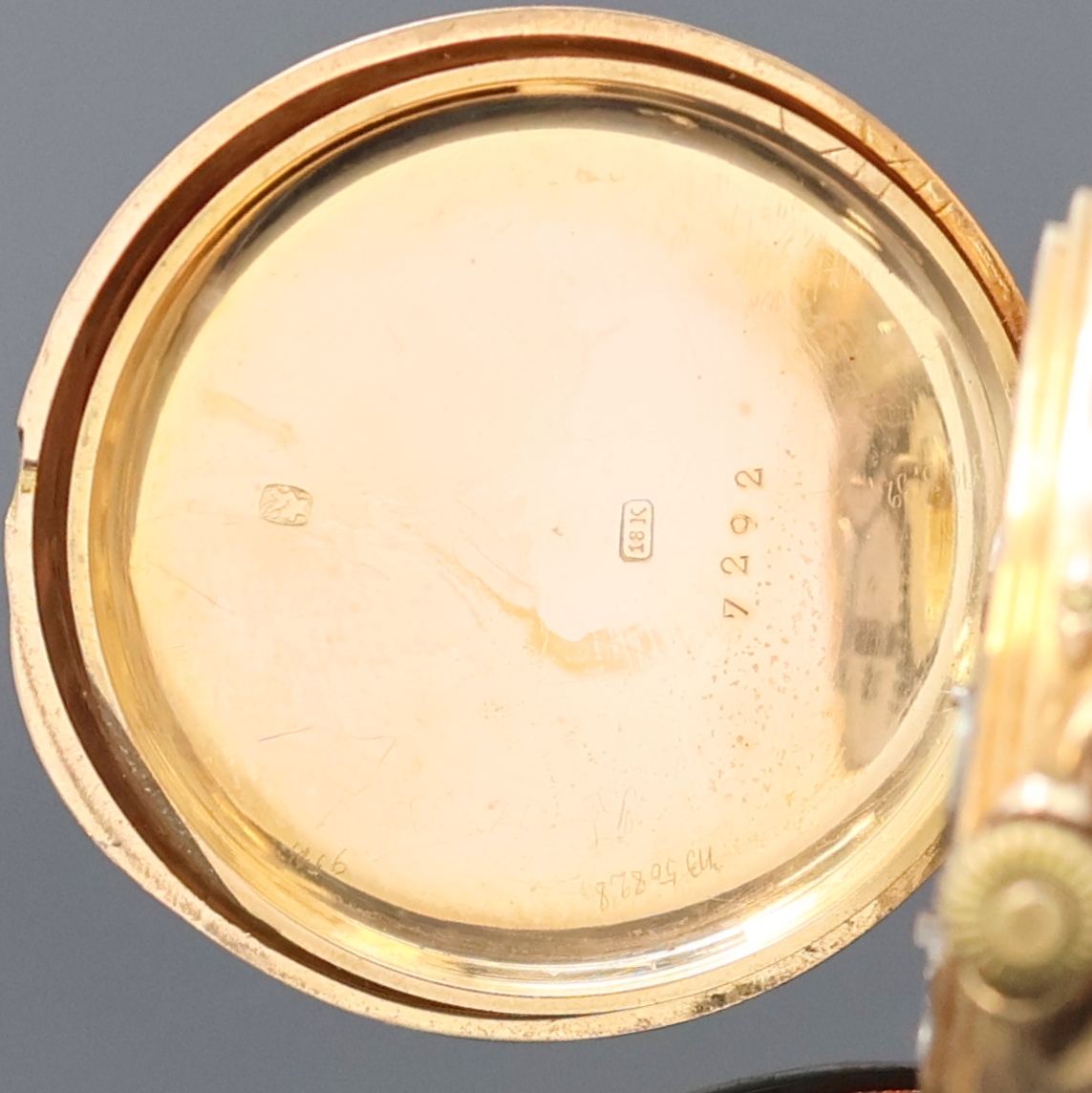 Detail f: W. IVERSEN/DIMIER & Co-Nachfahren Hamburg Damensavonette in RG 750/000, Schweiz/Deutschland um 1880, glattes 3-Deckel Goldgeh. dell., Emailzifferbl. ...