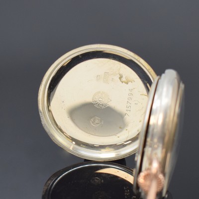 26918424b - OMEGA offene, nahezu neuwertige Herrentaschenuhr mit 24-Stundenanzeige in Silber, ...