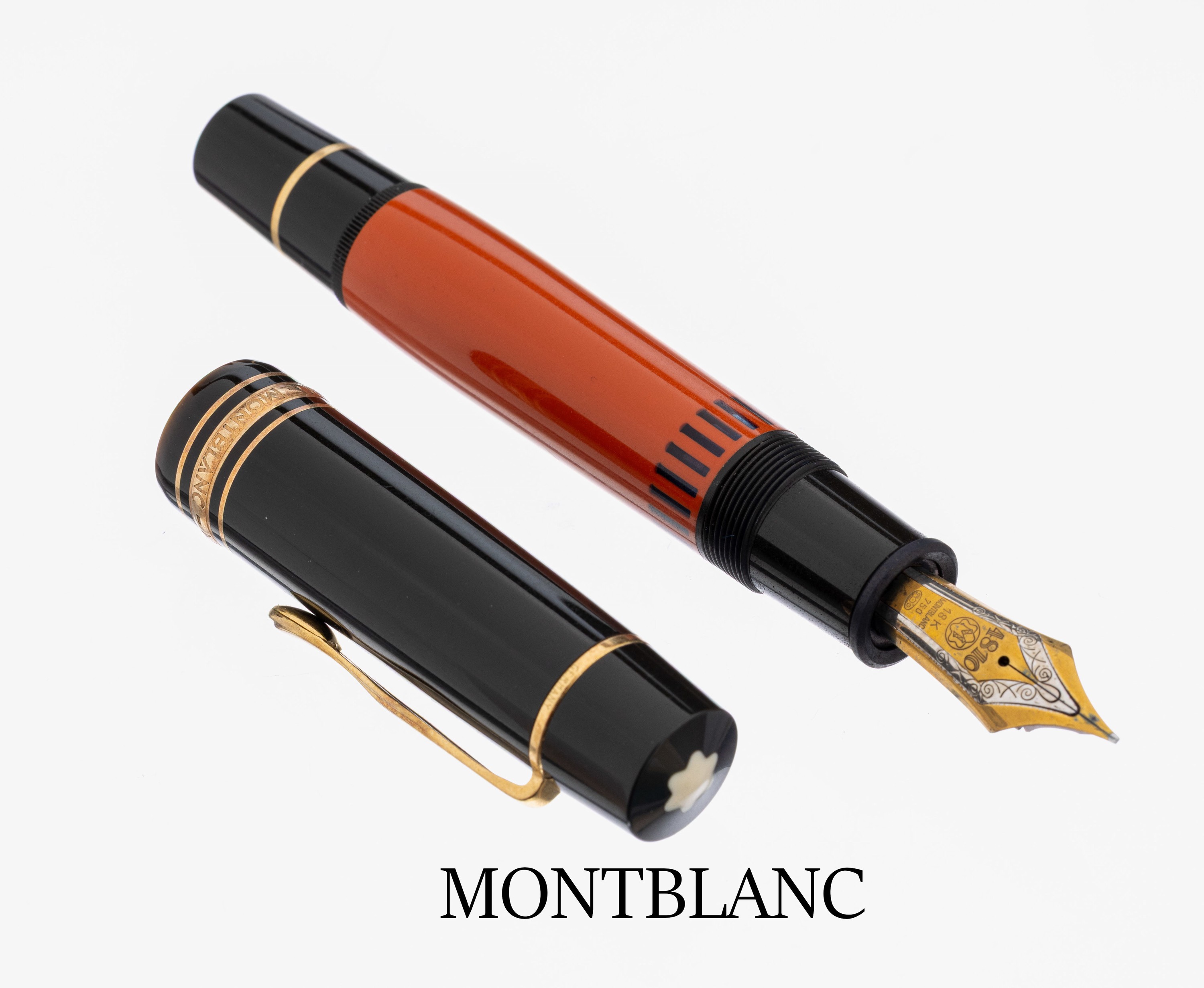 MONTBLANC Meisterstück Füllfederhalter, aus der Writers Edition, Ernest HEMINGWAY, Feder GG/WG 750/000 Stärke M, Korpus Edelharz in dunkelbraun ...