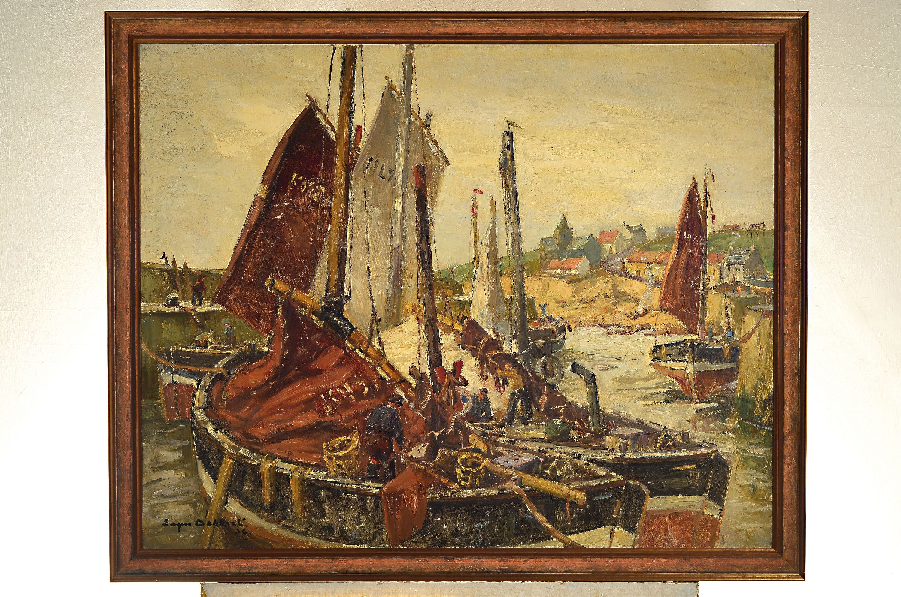Detail k: Eugen Dekkert, 1865 Stettin-1956, Garmisch-Partenkirchen, schottische Küstenlandschaft, Öl/Lwd, signiert und datiert1936, 80x100 cm, verso Etikett ...