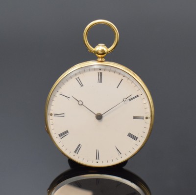 Image MALIGNON Geneve Email Biedermeier Taschenuhr in GG 750/000, Schweiz um 1840, fein ...