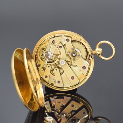 26918560d - MALIGNON Geneve Email Biedermeier Taschenuhr in GG 750/000, Schweiz um 1840, fein ...