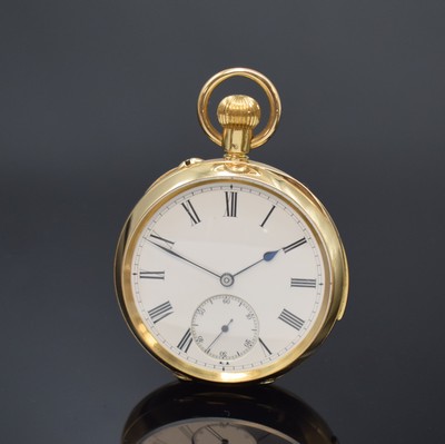 Image 26918572 - Offene schwere Herrentaschenuhr mit Minutenrepetition in GG 755/000, Schweiz um 1900, ...