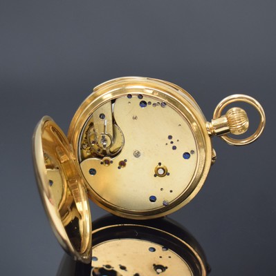 26918572e - Offene schwere Herrentaschenuhr mit Minutenrepetition in GG 755/000, Schweiz um 1900, ...