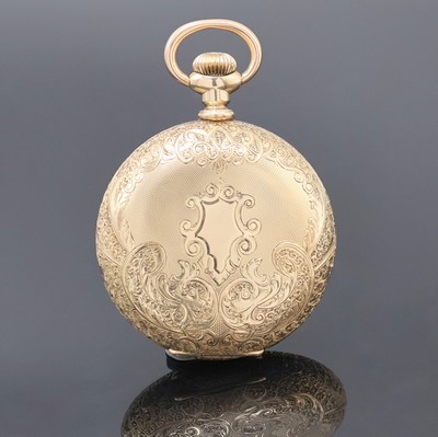 26918594a - ELGIN Herrensavonette in GG 585/000, USA um 1900, grav. 3-Deckel Goldgeh., guill. ...