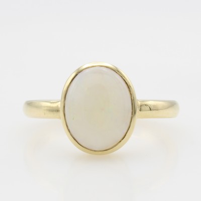 Image Ring mit Opal, GG 585/000, australischer, ovaler Opal ca. 11x9 mm, RW ca. 58, ...