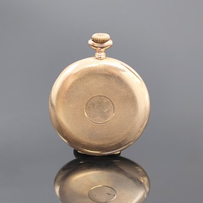 26918608a - ALPINA Union Horlogere offene Herrentaschenuhr in RG 585/000, Schweiz um 1910, guill. ...