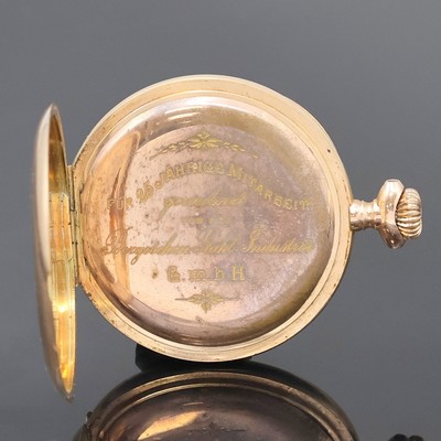 26918608b - ALPINA Union Horlogere offene Herrentaschenuhr in RG 585/000, Schweiz um 1910, guill. ...