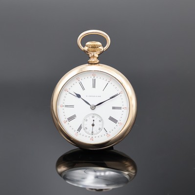 Image 26918612 - D. GRUEN & SON seltene vergoldete Taschenuhr im beidseitig verglasten Gehäuse, ...
