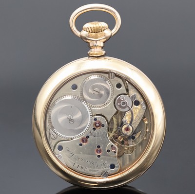 26918612a - D. GRUEN & SON seltene vergoldete Taschenuhr im beidseitig verglasten Gehäuse, ...