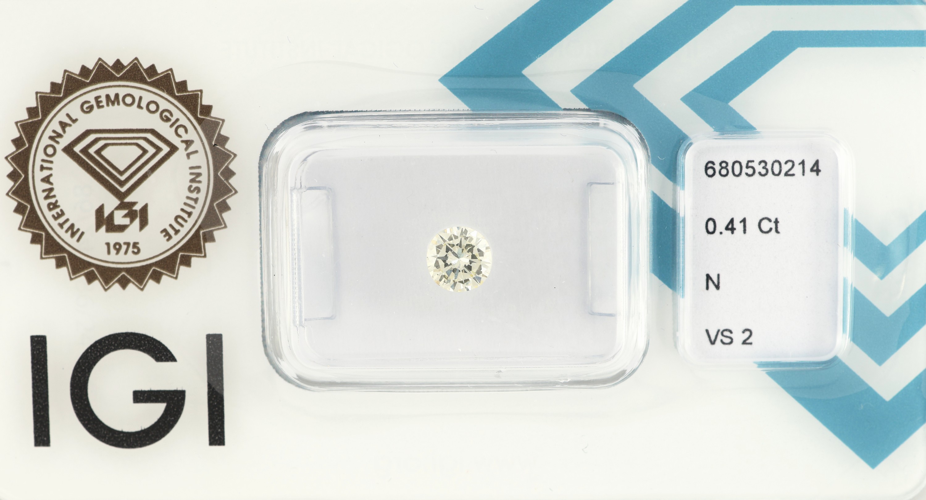Loser Brillant, 0.41 ct Getönt(N)/vs2, eingeschweißt, mit IGI-Expertise