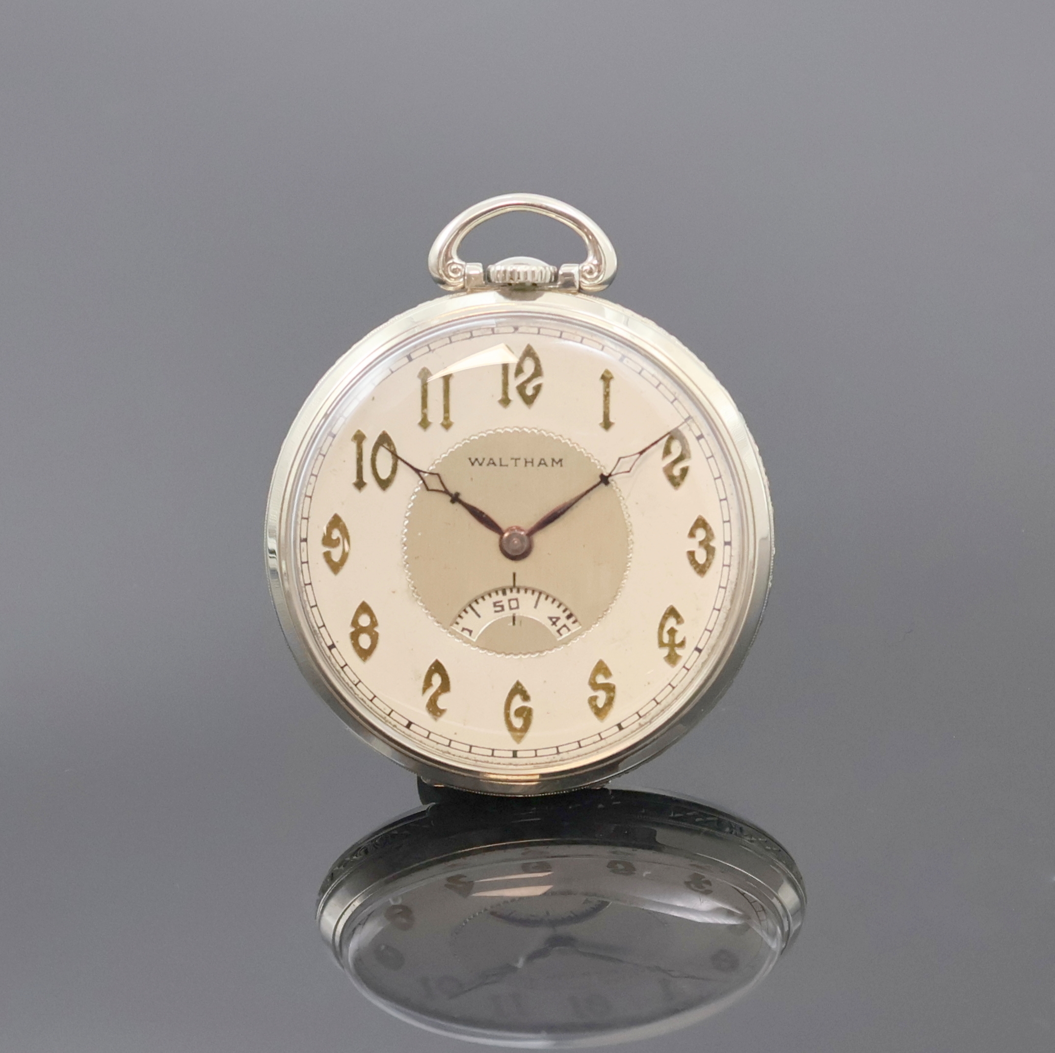 Image 26918754 - WALTHAM Frackuhr mit digitaler Sekunde in WG 585/000, USA um 1930, Handaufzug, Geh. ...