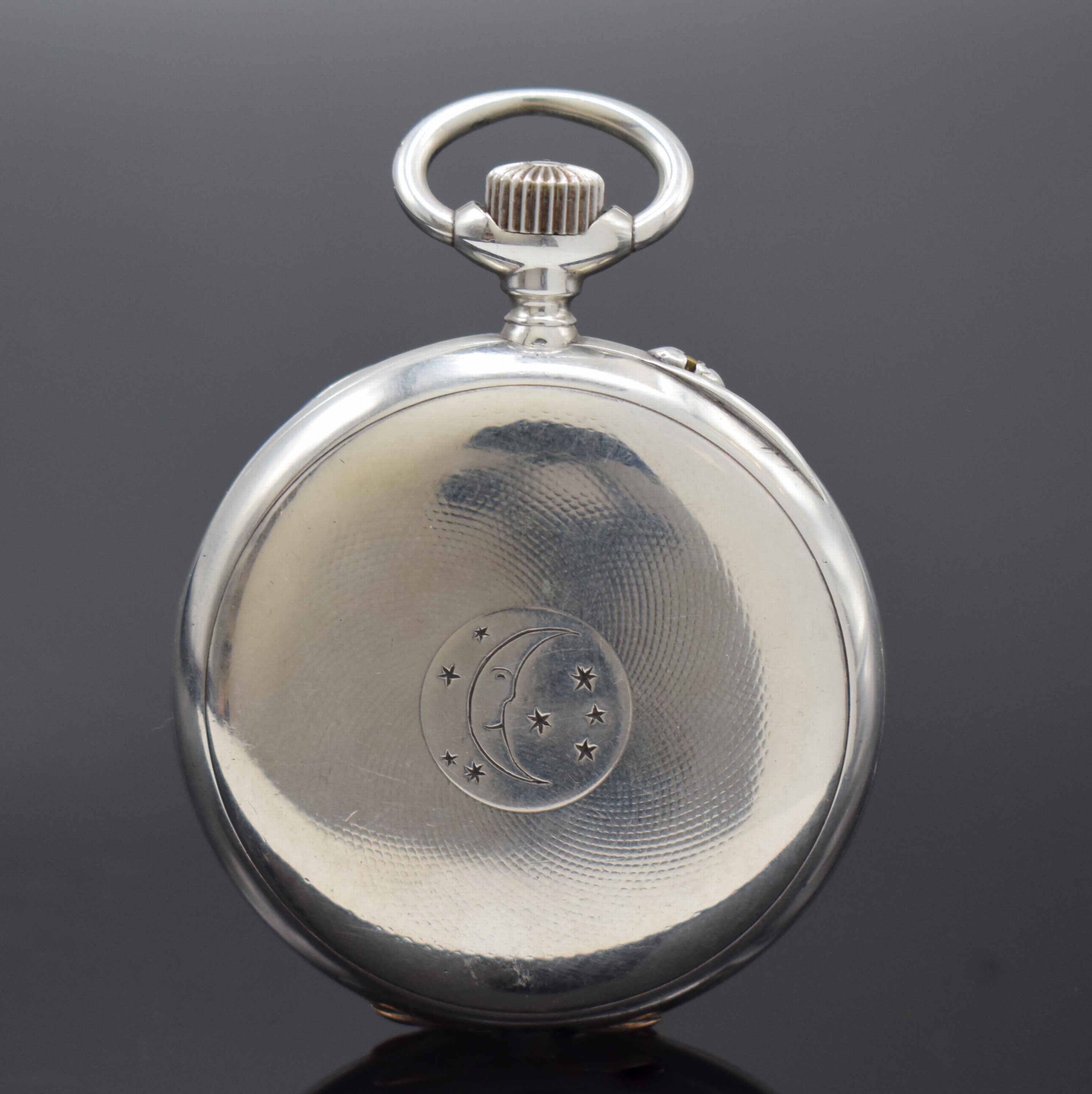 Detail a: VACHERON & CONSTANTIN Taschenuhrwerk im Alex. Hüning Silbergehäuse, Schweiz um 1910, guill. Geh. berieb. m. Gold-Scharnieren, Emailzifferbl. ...