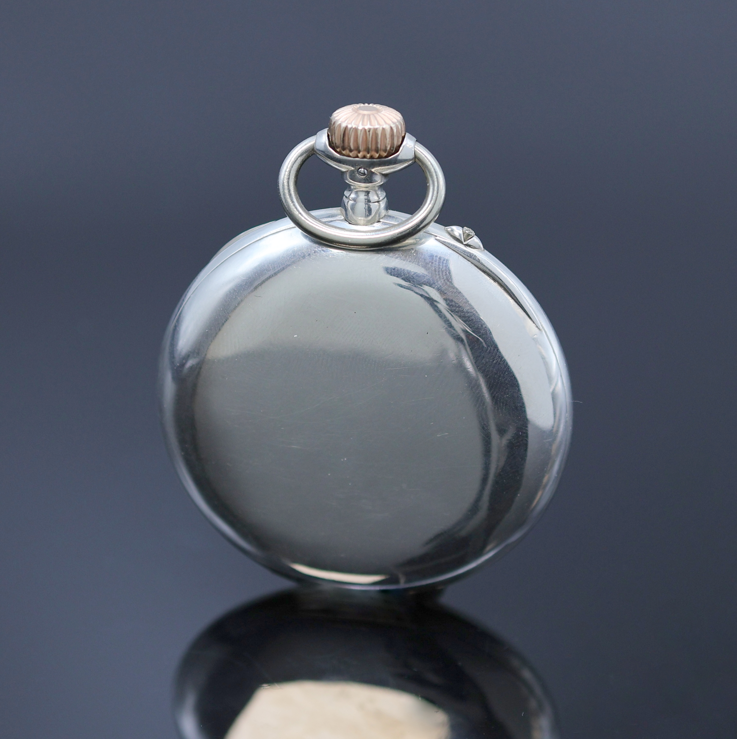 Detail a: A. LANGE & SÖHNE -DUF- offene Silbertaschenuhr, Deutschland um 1910, glattes Lucia-Geh., gekürzte Goldscharniere, 3-tlg. Emailzifferbl. riss., ...