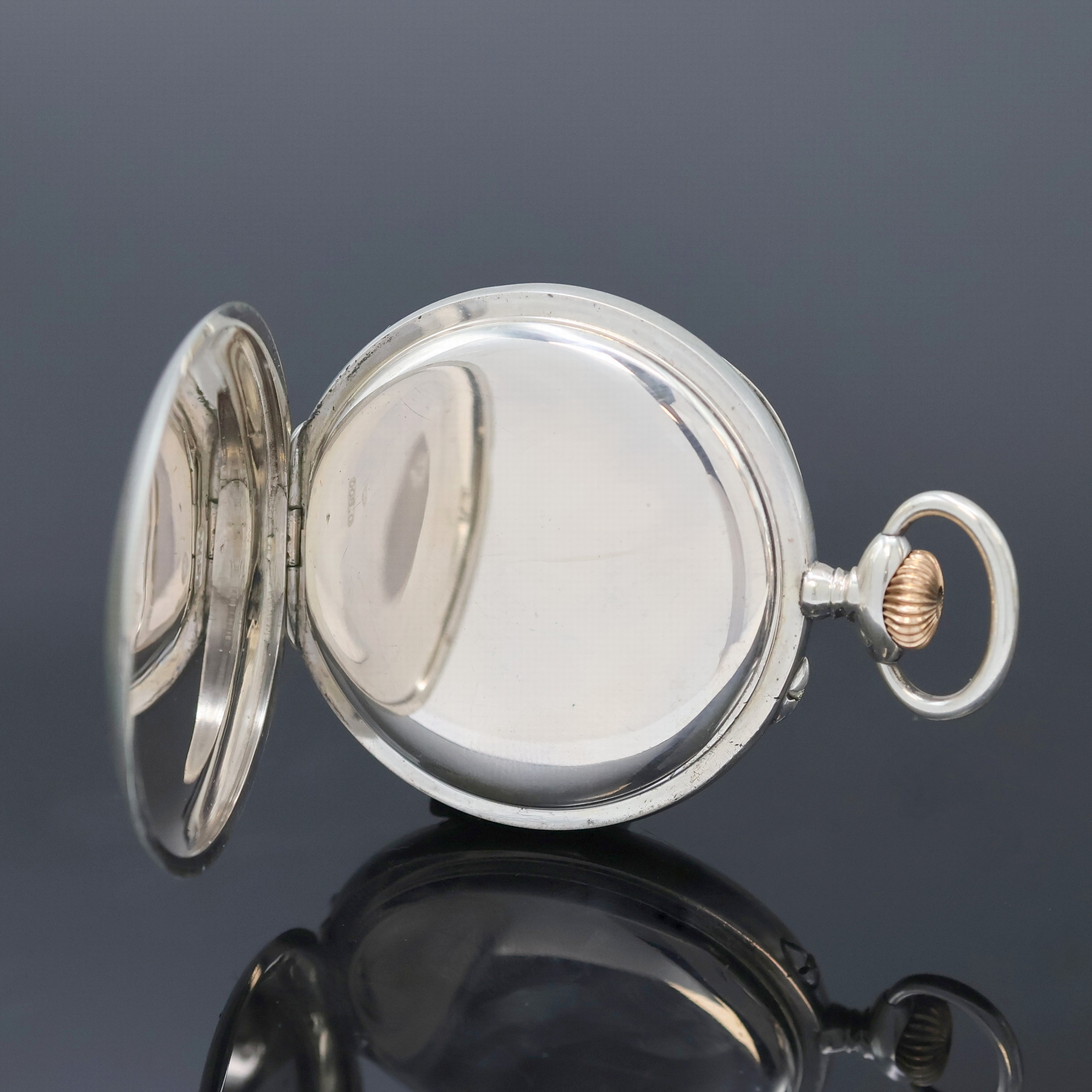 Detail b: UHRMACHERSCHULE Le Locle offene Silbertaschenuhr, Schweiz um 1920, Geh. dell., Emailzifferbl. m. Breguet-Zahlen, gebl. Zeiger, kl. Sek. b. 6, ...