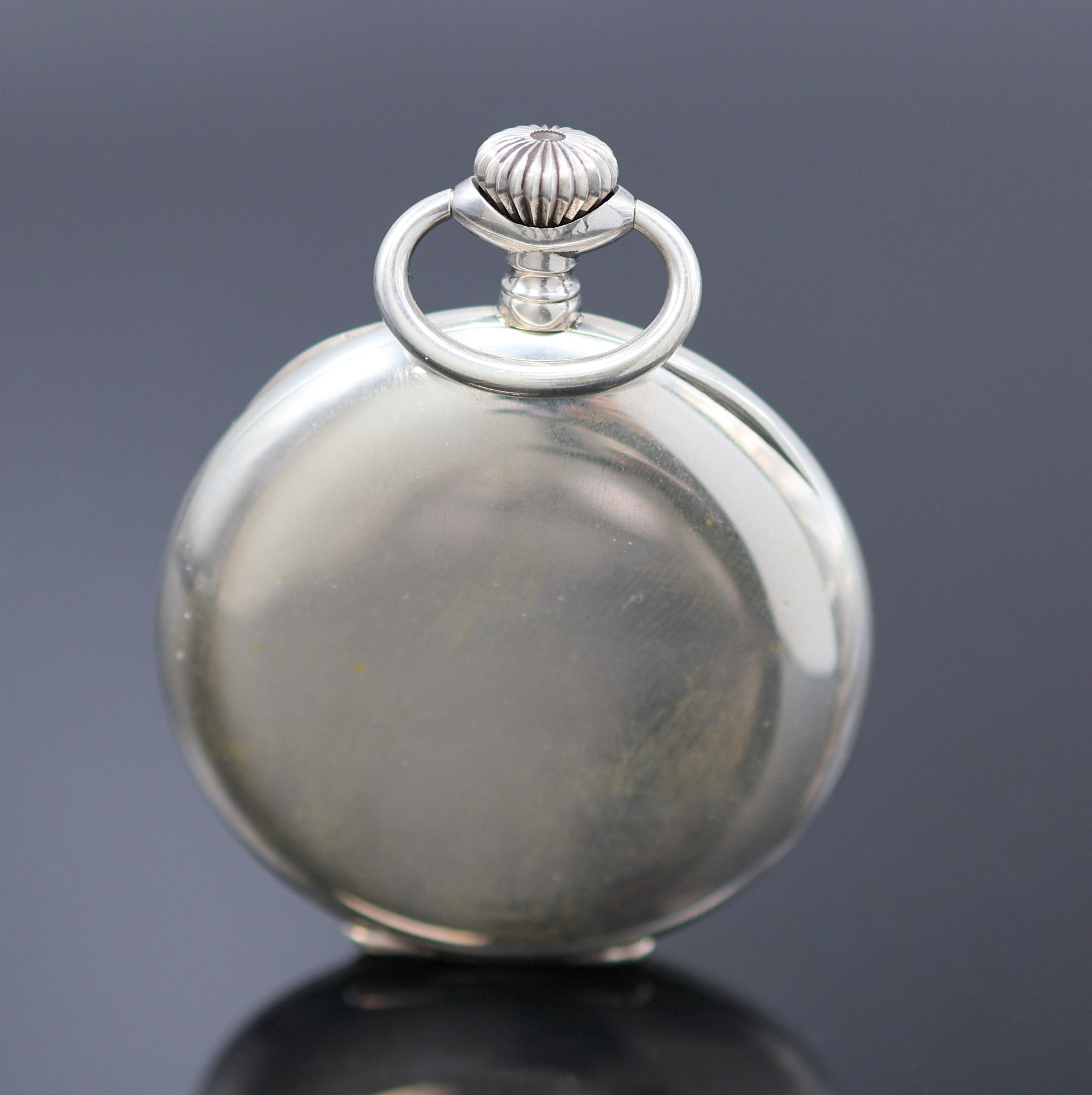 Detail a: UHRMACHERSCHULE Neuchâtel offene Taschenuhr in Silber, Schweiz um 1920, glattes Geh., Emailzifferbl. m. arab. Zahlen, kl. Sek. b. 6, gebl. Zeiger, ...