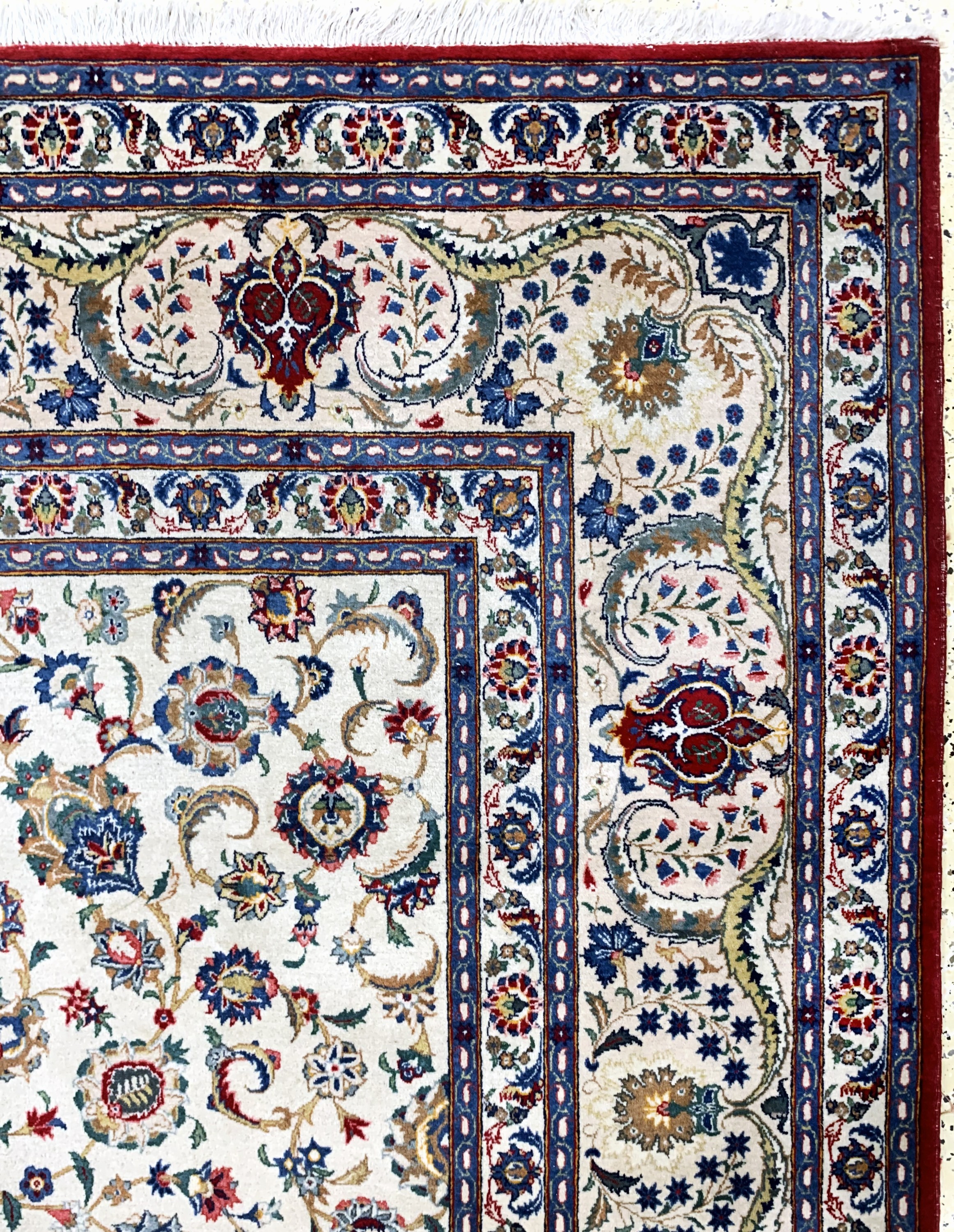 Detail f: Keschan , Persien, Wolle auf Baumwolle, ca.410 x 318 cm, EHZ: 2-3, verschmutzt, verblasst