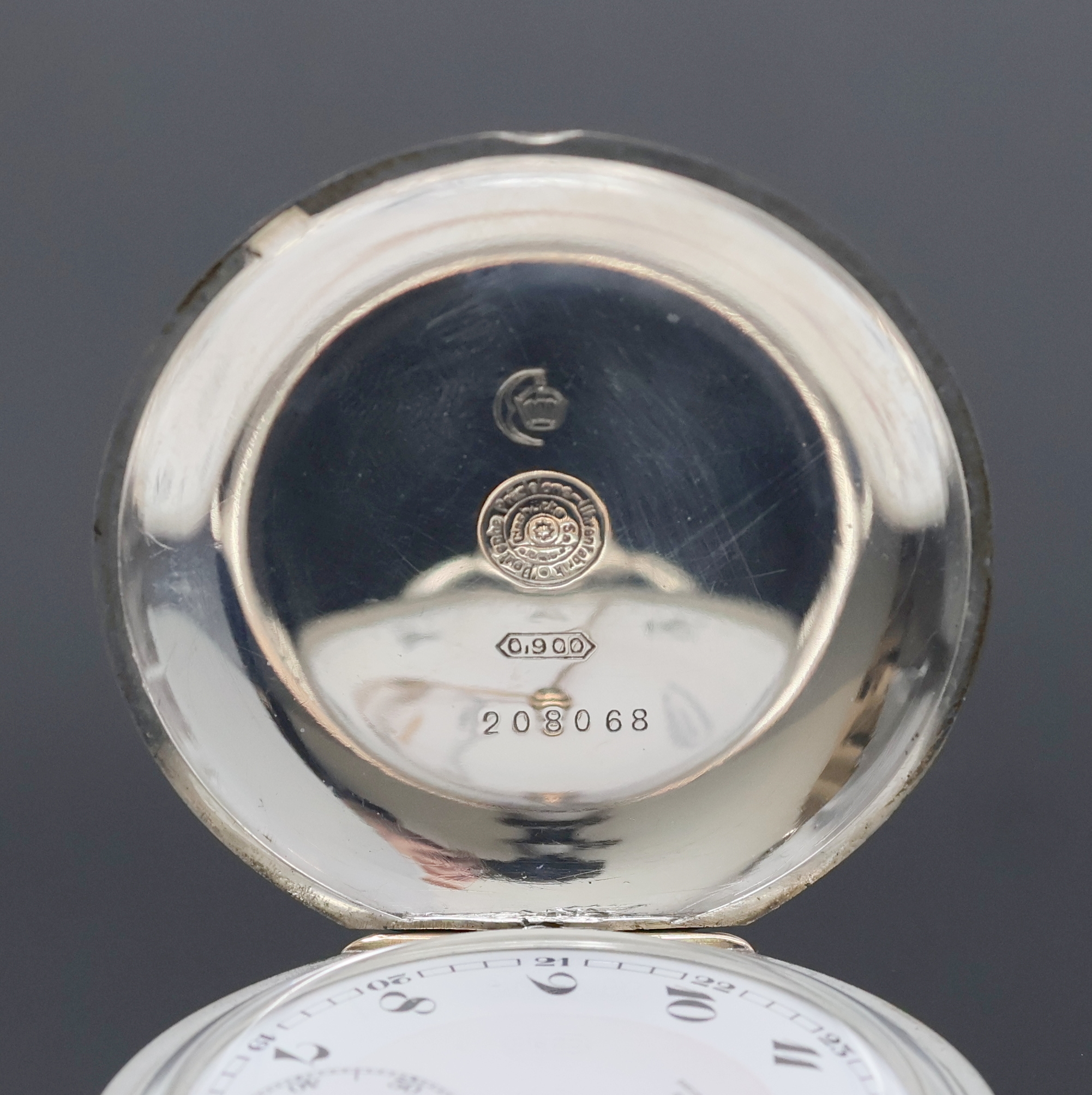 Detail c: DEUTSCHE PRÄZISIONSUHR ORIGINAL GLASHÜTTE(SA) Herrensavonette in Silber, Deutschland um 1920, glattes Geh. m. Werk nicht nummerngleich, ...