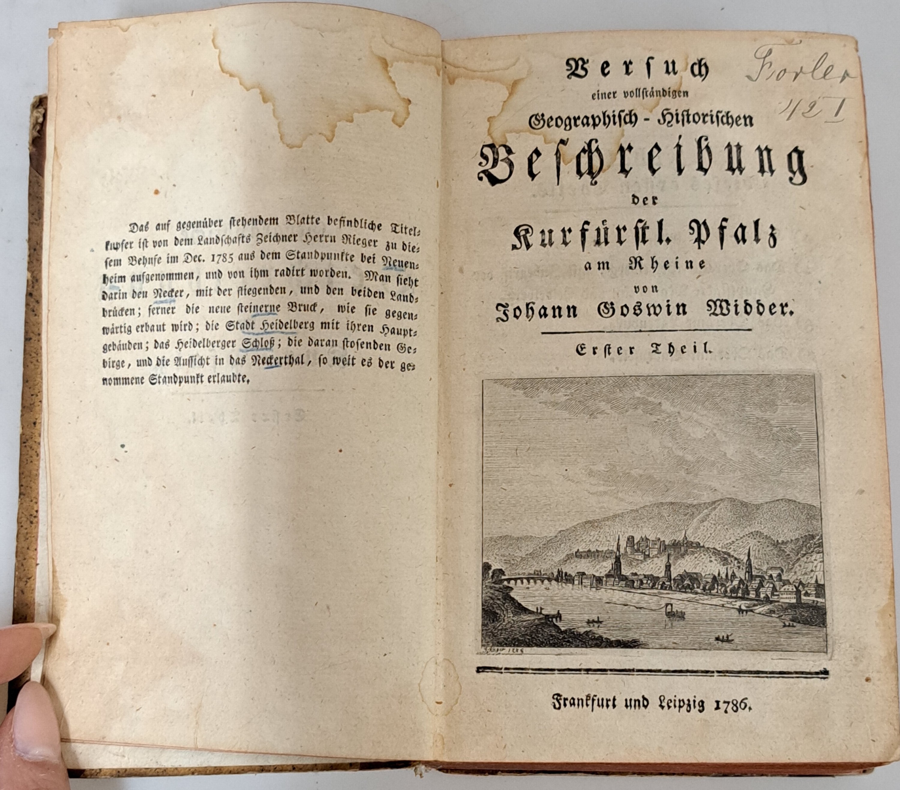 Detail d: Johann Goswin Widder (1734-1800): Versuch einer vollständigen Geographisch-historischen Beschreibung der kurfürstlichen Pfalz am Rheine", ...