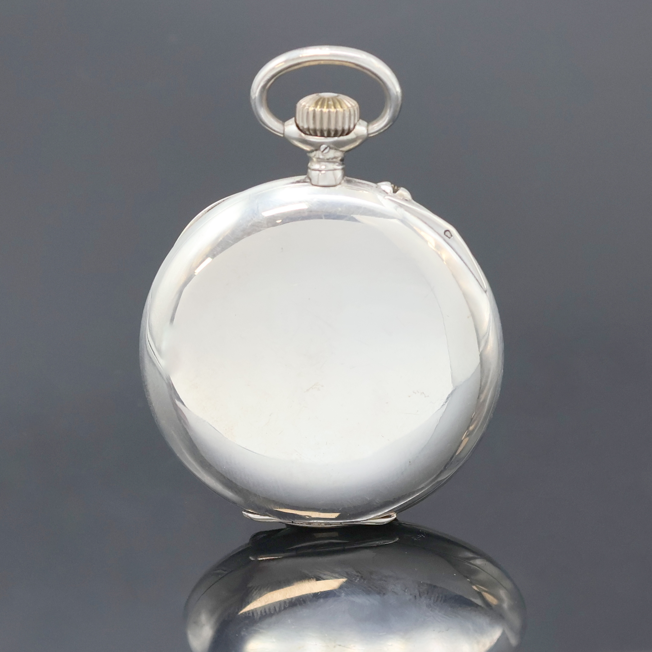 Detail a: UHRENFABRIK UNION Glashütte offene Silber- taschenuhr in 1C-Qualität, Deutschland um 1920, glattes Geh., Silbercuvette, Emailzifferbl. m. ...