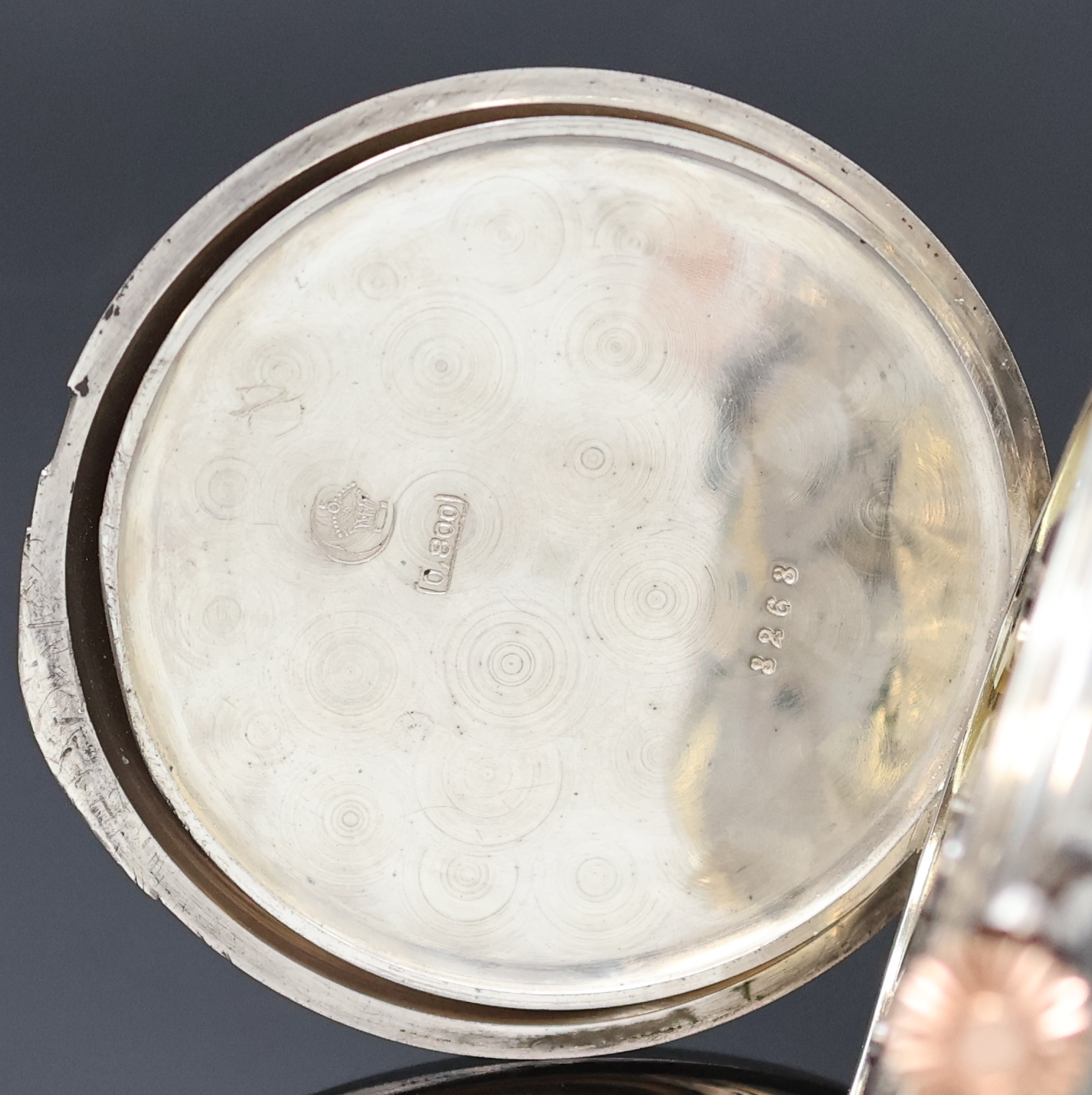 Detail c: UHRENFABRIK UNION Glashütte offene Taschenuhr in Silber mit seltenem Werk, Deutschland um 1920, Geh. guill., 2-tlg. Emailzifferbl. m. ...