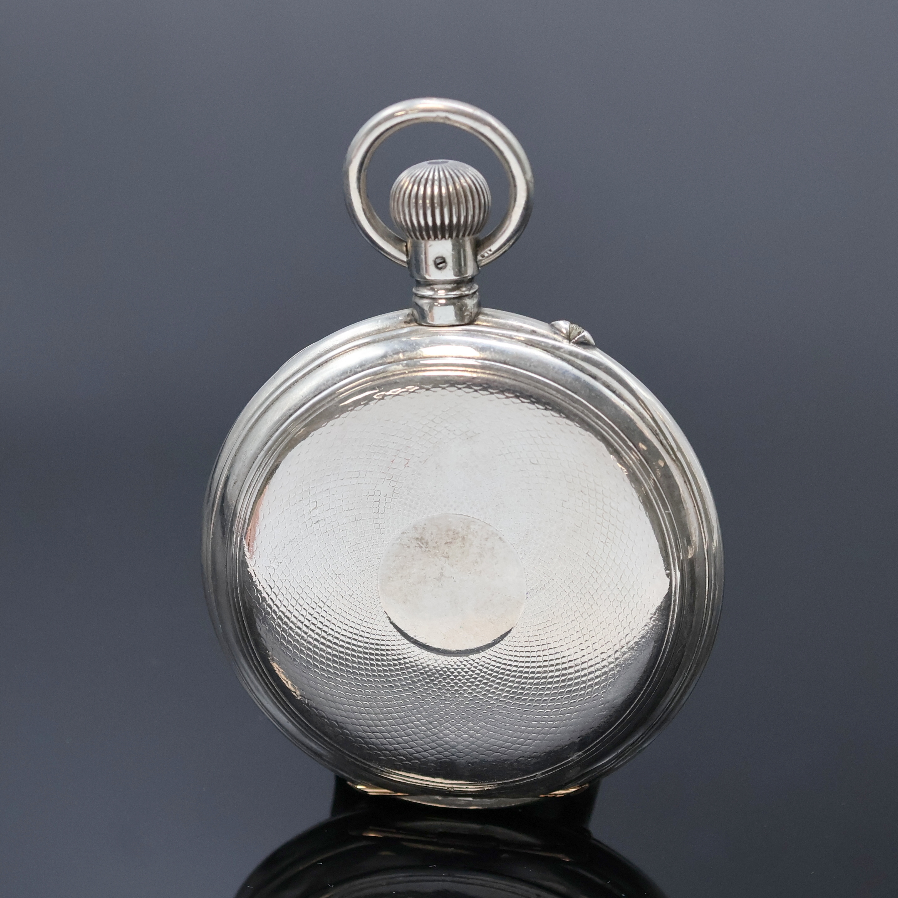 Detail a: A. LANGE & SÖHNE -DUF- große B-Uhr in Silber, Deutschland um 1918, guill. Jürgens-Geh. dell./rep., 2-tlg. Emailzifferbl. riss., gebl. ...