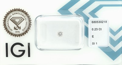 Image Loser Brillant, 0.23 ct hochfeines Weiß (E)/si1, eingeschweißt, mit ...