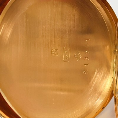 26918752e - PATEK PHILIPPE & Co offene Damentaschenuhr in RG 750/000, Schweiz um 1900, glattes 2- ...