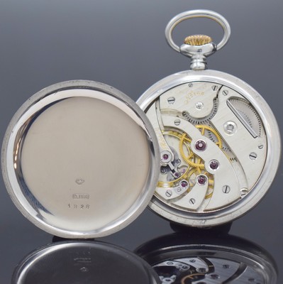26918757b - UHRMACHERSCHULE St. Imier offene Silbertaschenuhr, Schweiz um 1928, glattes Geh., Boden ...