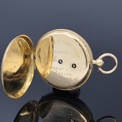 26918763b - VACHERON & CONSTANTIN offene Taschenuhr in GG 750/000, Schweiz um 1850, ...
