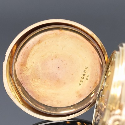 26918765f - IWC Herrensavonette in GG 585/000, Schweiz um 1914, glattes Geh. dell., Sprungdeckel m. ...