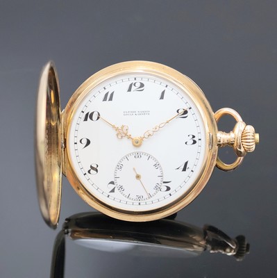 Image 26918766 - ULYSSE NARDIN Herrensavonette in GG 585/000, Schweiz um 1920, glattes 3 Deckel Goldgeh., ...
