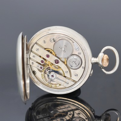 26918768d - UHRMACHERSCHULE Le Locle offene Silbertaschenuhr, Schweiz um 1920, Geh. dell., ...