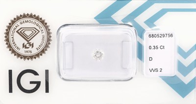Image Loser Brillant, 0.35 ct hochfeines Weiß +(D)/vvs2, eingeschweißt, mit ...