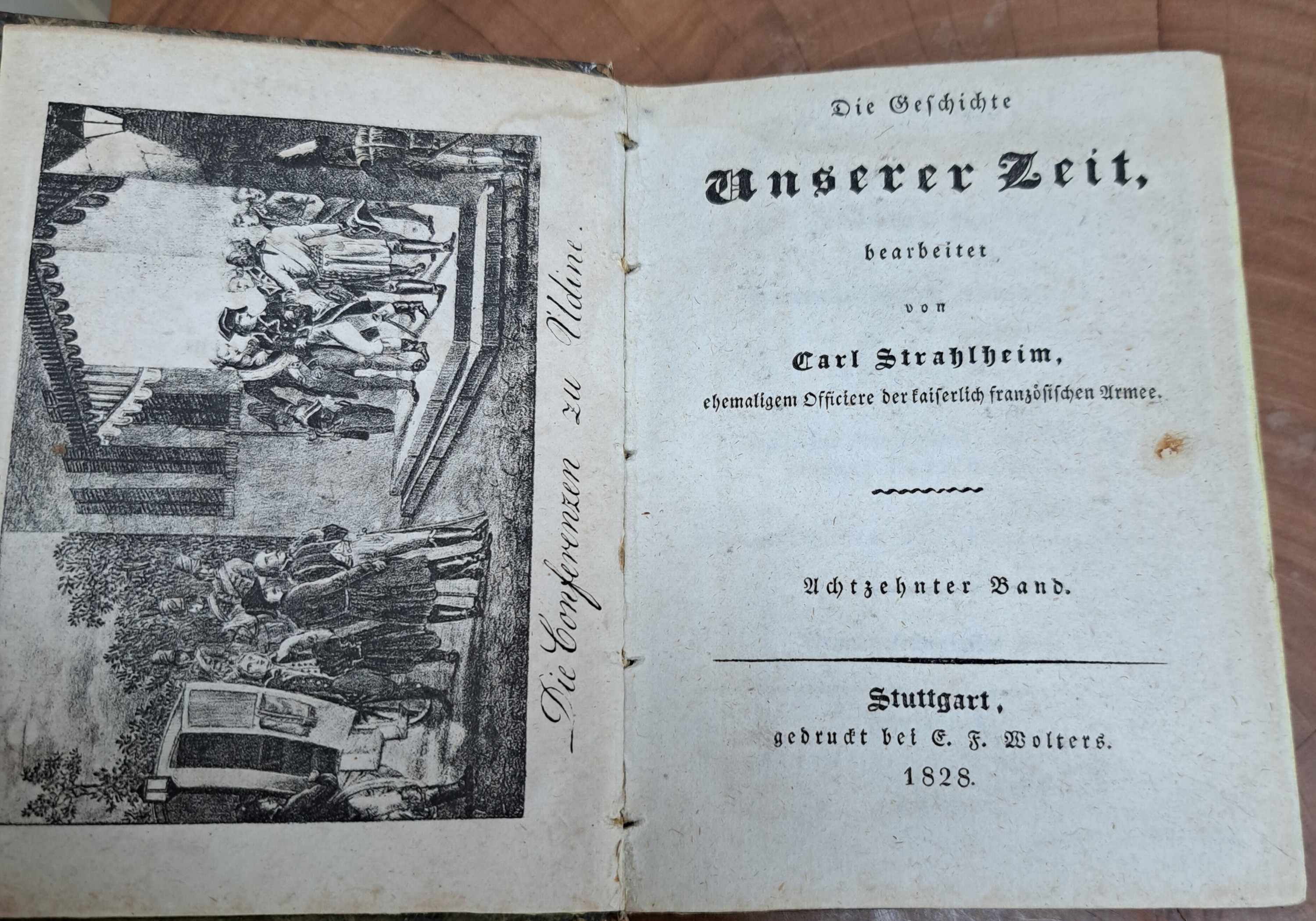 Detail a: Carl Strahlheim (1789-1858), Carl von Rotteck u.a.: Unsere Zeit, oder geschichtliche Uebersicht der merckwürdigsten Ereignisse von 1789-1830, ...