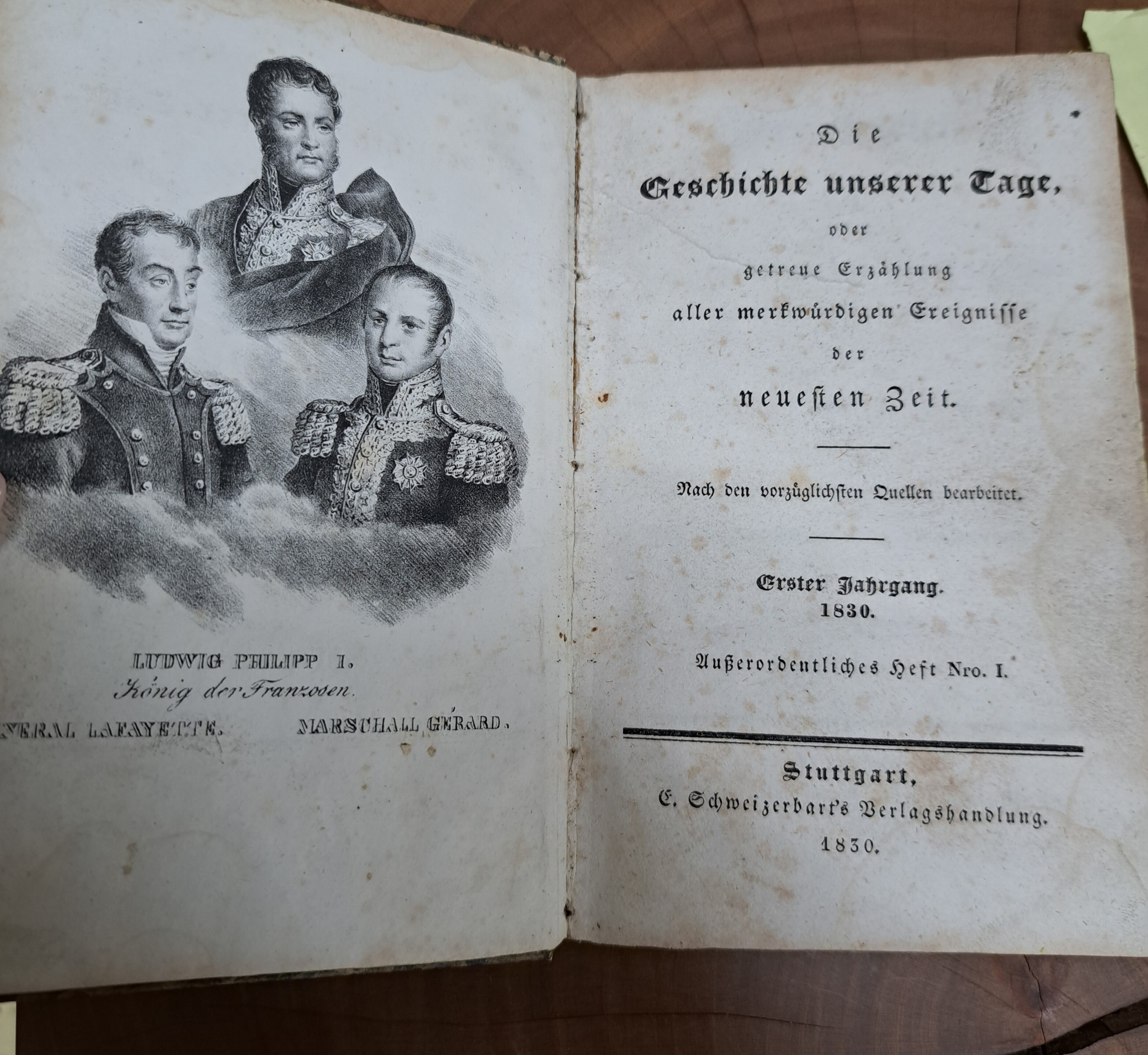 Detail h: Carl Strahlheim (1789-1858), Carl von Rotteck u.a.: Unsere Zeit, oder geschichtliche Uebersicht der merckwürdigsten Ereignisse von 1789-1830, ...