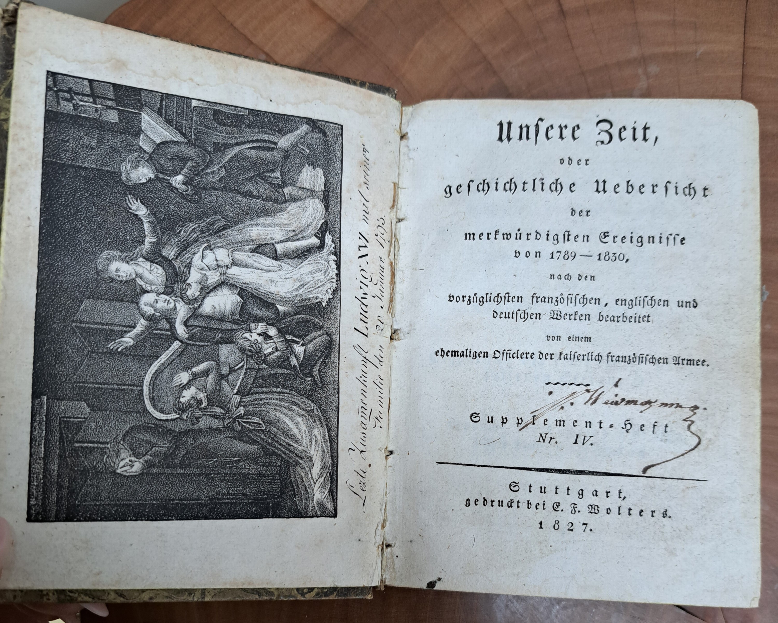 Detail i: Carl Strahlheim (1789-1858), Carl von Rotteck u.a.: Unsere Zeit, oder geschichtliche Uebersicht der merckwürdigsten Ereignisse von 1789-1830, ...