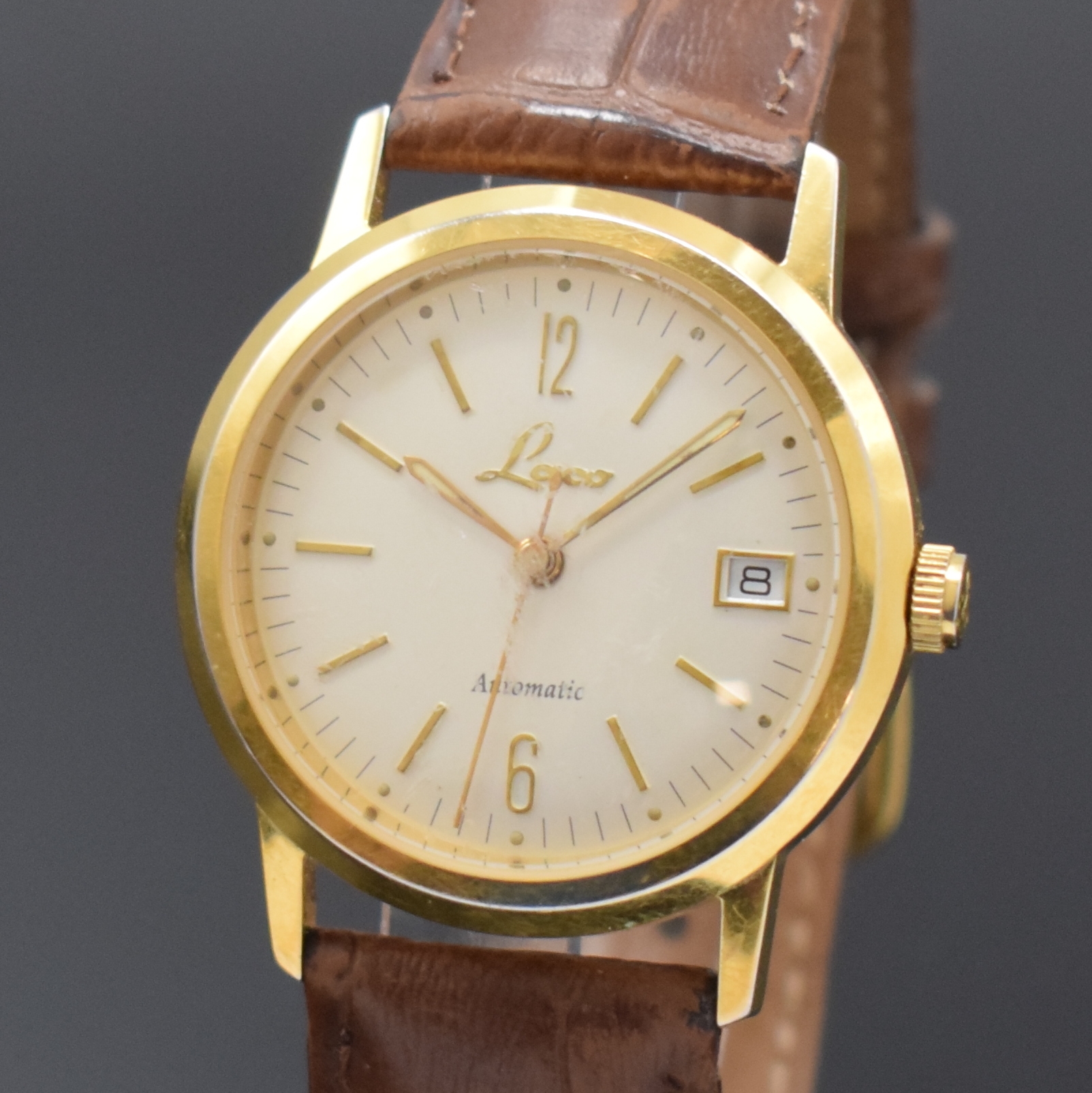 Detail a: LACO auf 1000 Stück limitierte Herrenarmbanduhr, Automatik, Deutschland um 2000, Sondermodell im Auftrag der Deutschen Post, verg. Edelstahlgeh. ...