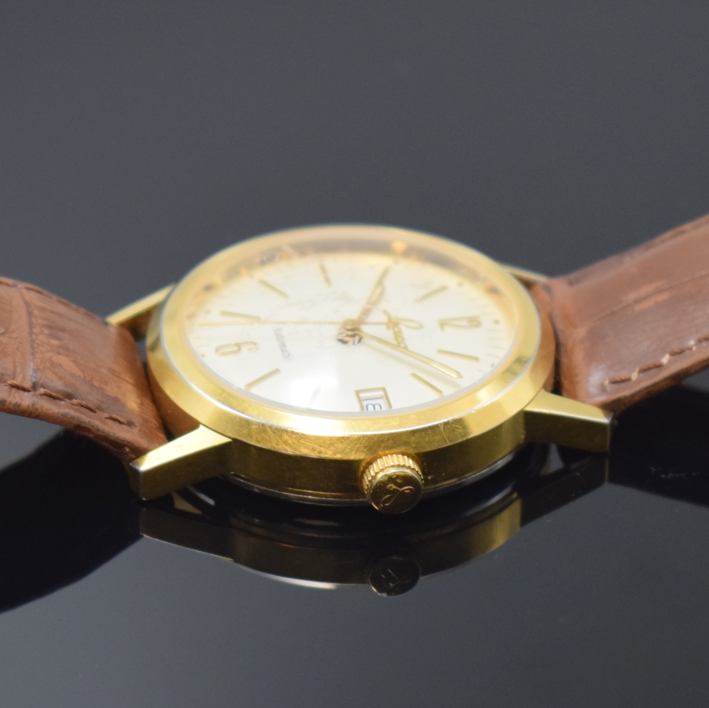 Detail b: LACO auf 1000 Stück limitierte Herrenarmbanduhr, Automatik, Deutschland um 2000, Sondermodell im Auftrag der Deutschen Post, verg. Edelstahlgeh. ...