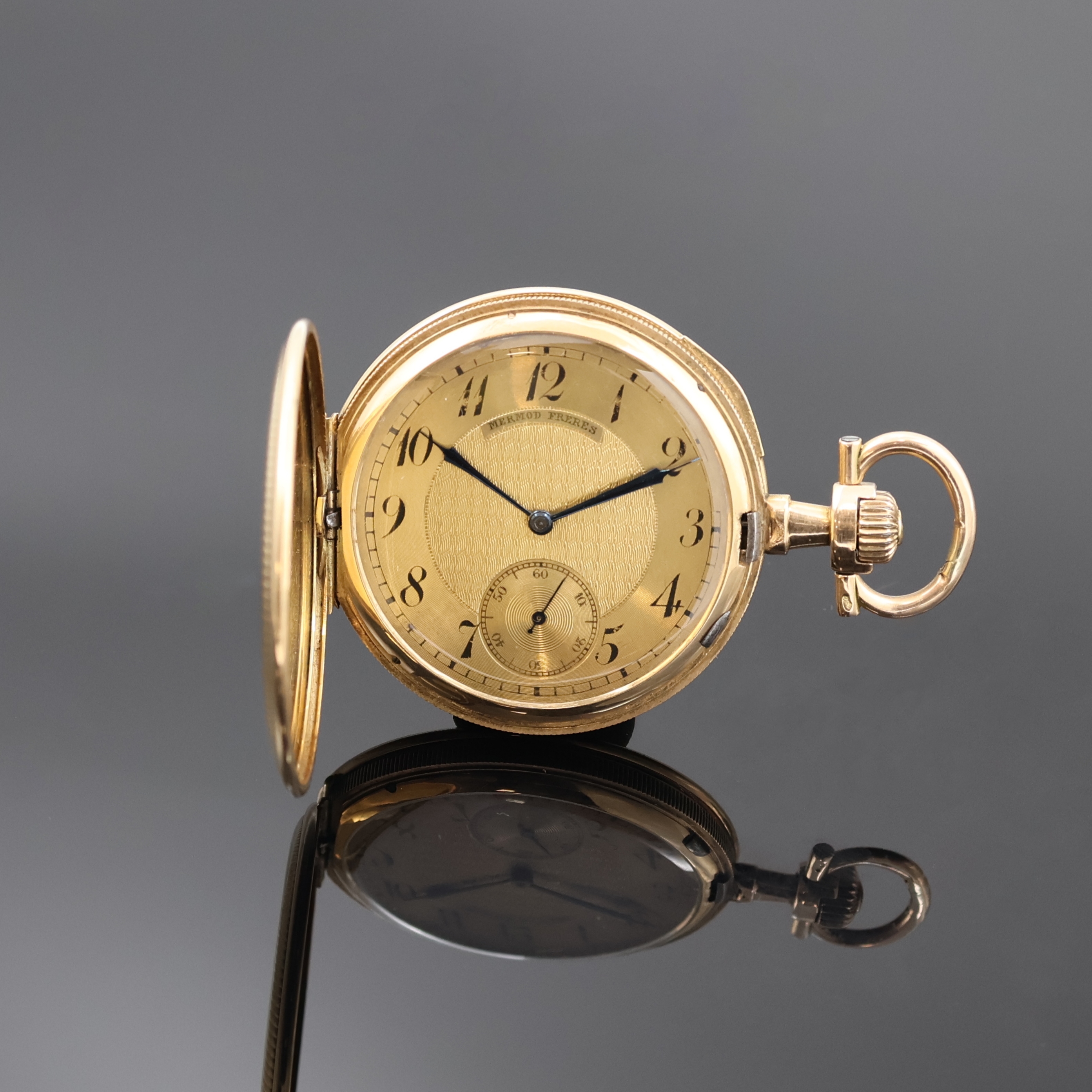 Image 26918810 - MERMOD FRERES Herrensavonette in RoseG 585/000, Schweiz um 1935, 3-Deckel Goldgeh., ...