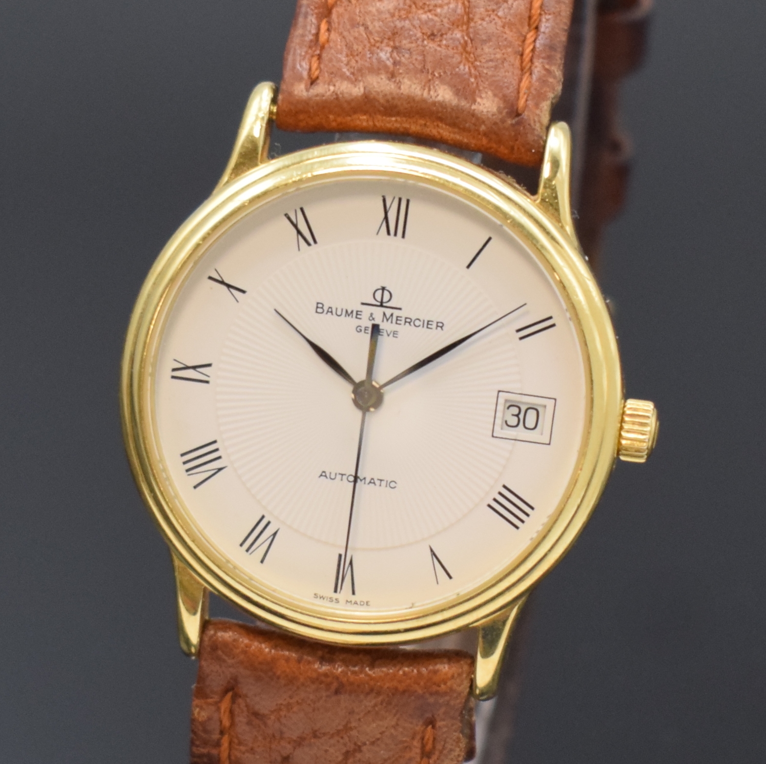 Detail a: BAUME & MERCIER Armbanduhr Serie Classima in GG 750/000 Referenz MV045075, Schweiz um 2000, Automatik, Boden aufgedr., Lederband m. verg. orig. ...