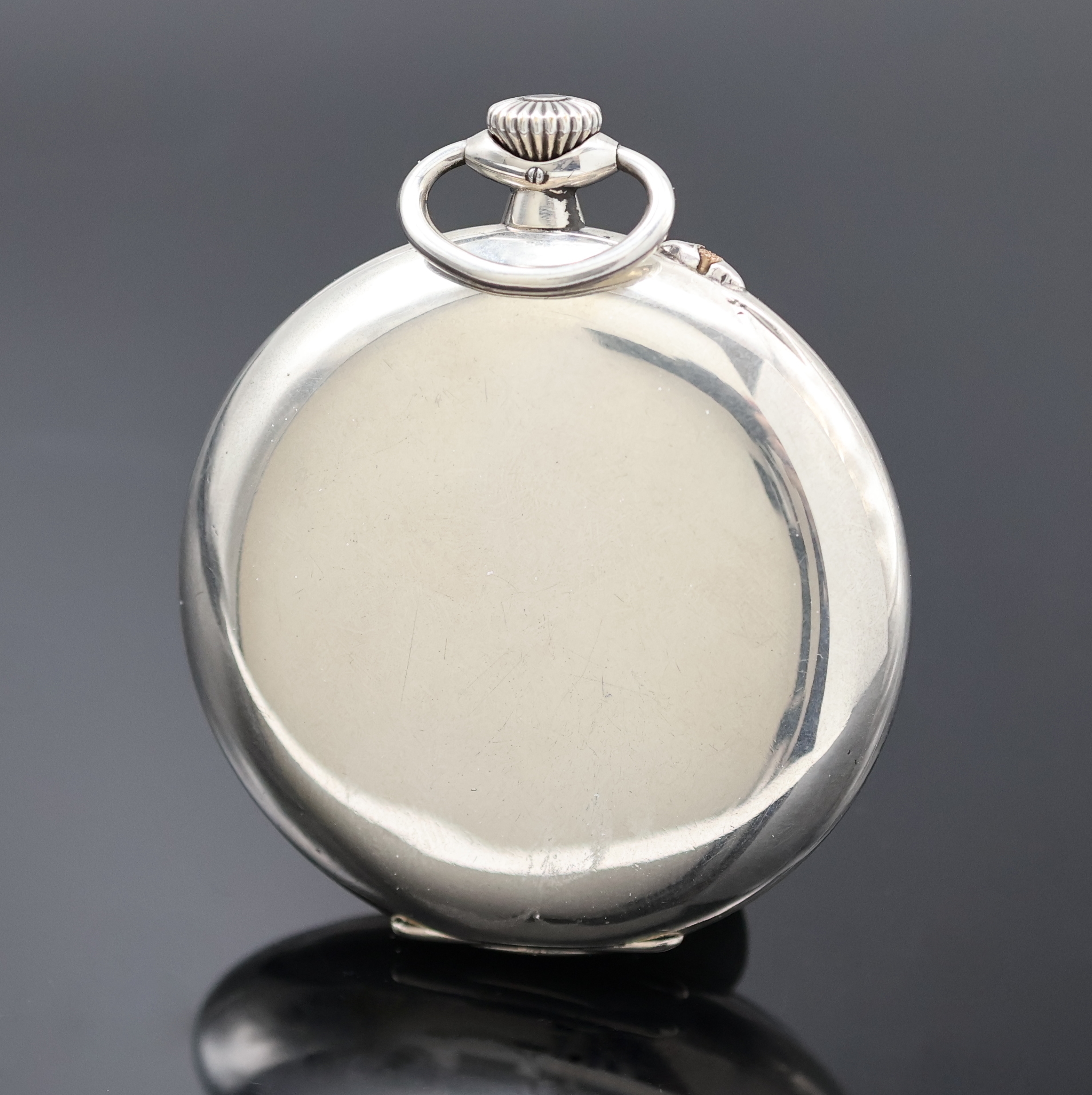 Detail a: UHRENFABRIK AG Glashütte offene Taschenuhr in Silber, Deutschland um 1930, glattes Geh. im Rückdeckel grav. "Uhrenfabrik Akt. Ges. Glashütte. ...